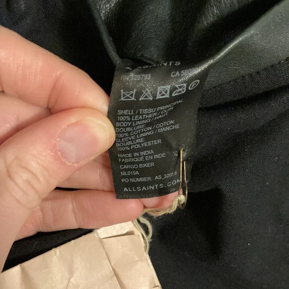 All Saints Black Leather Jacket - Picture 7 of 16